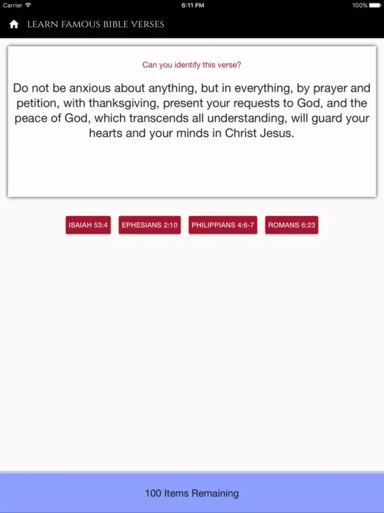 Bible Trivia - Famous Passages iPad  Screenshots