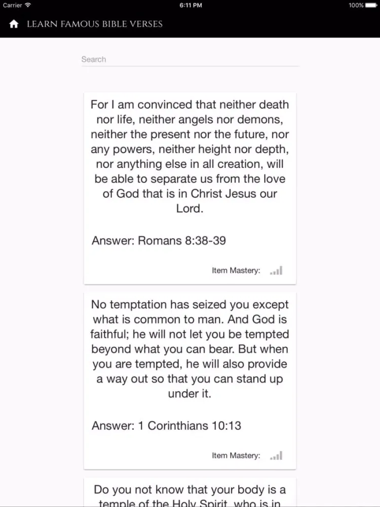 Bible Trivia - Famous Passages iPad  Screenshots