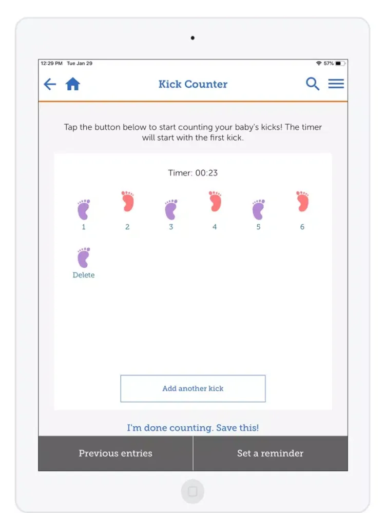 Optum Healthy Beginnings iPad  Screenshots