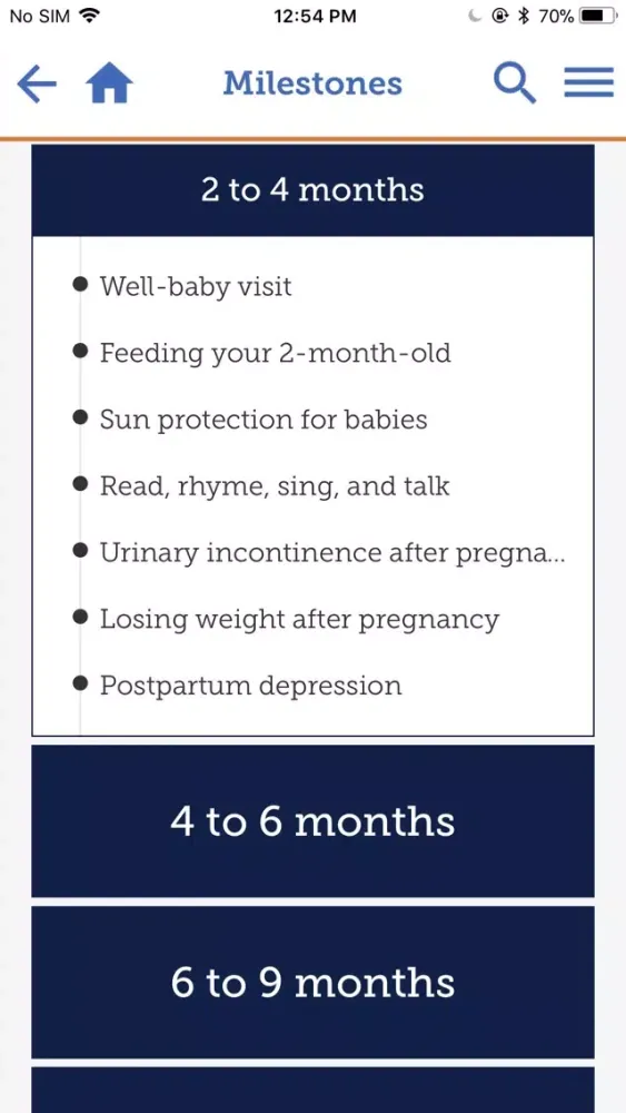 Optum Healthy Beginnings Screenshots