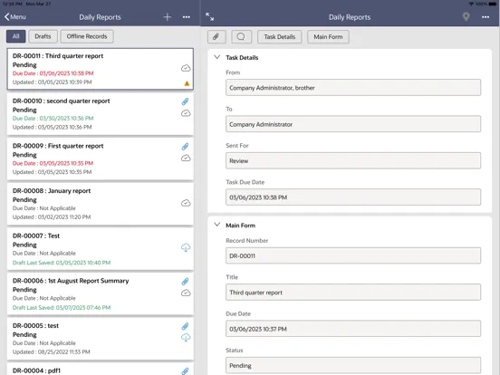 Oracle Primavera Unifier iPad  Ekran Görüntüleri