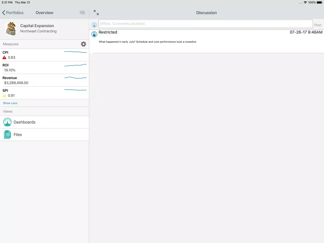 Oracle Primavera Portfolios iPad  Ekran Görüntüleri