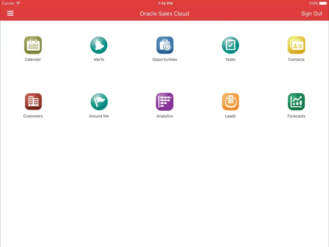 Oracle Sales Cloud Mobile iPad 应用截图