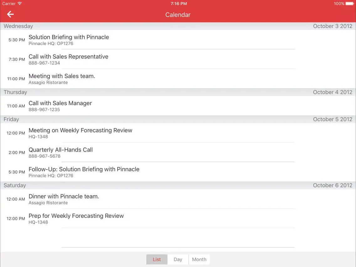 Oracle Sales Cloud Mobile iPad 应用截图