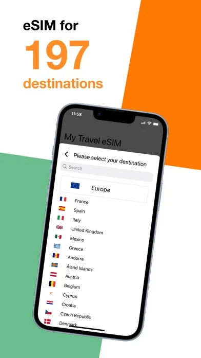 ภาพหน้าจอของ Orange Travel - World eSIMs