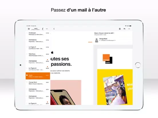 Capturas de tela do Mail Orange - Messagerie email iPad 
