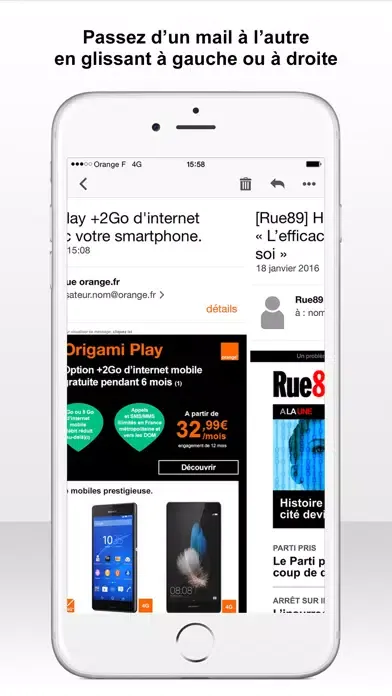 Capturas de tela do Mail Orange - Messagerie email