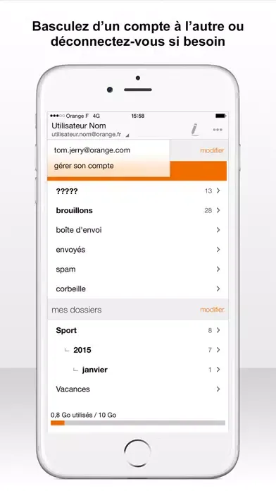 Capturas de tela do Mail Orange - Messagerie email