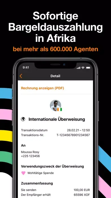 Capturas de pantalla de Orange Money Europe transfert