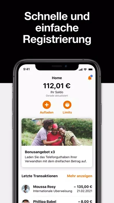 Capturas de pantalla de Orange Money Europe transfert
