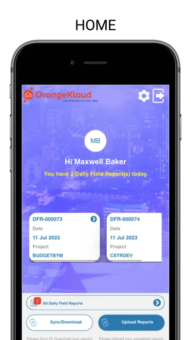 Capturas de tela do Offline Daily Field Reports