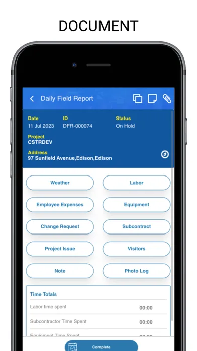 Capturas de tela do Offline Daily Field Reports