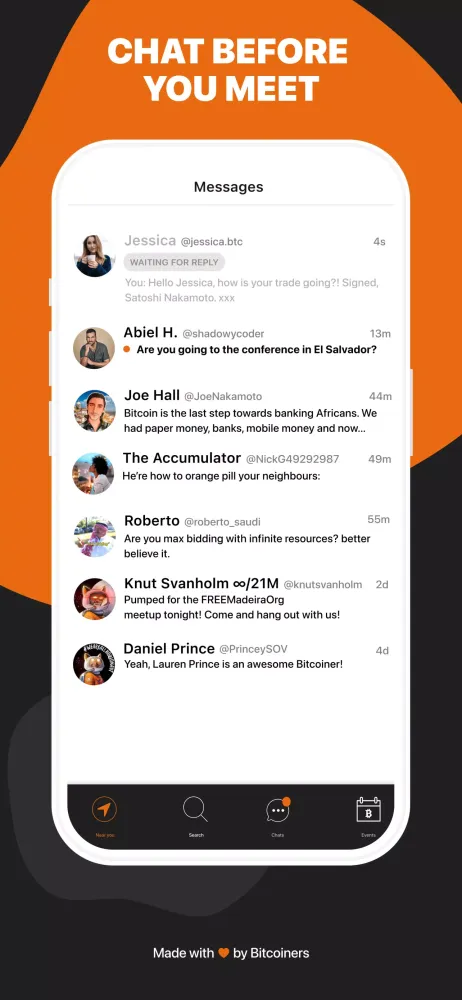 Orange Pill App - Bitcoin Screenshots