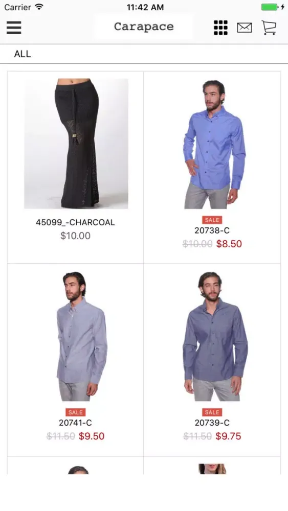 ภาพหน้าจอของ CARAPACE : Wholesale Clothing