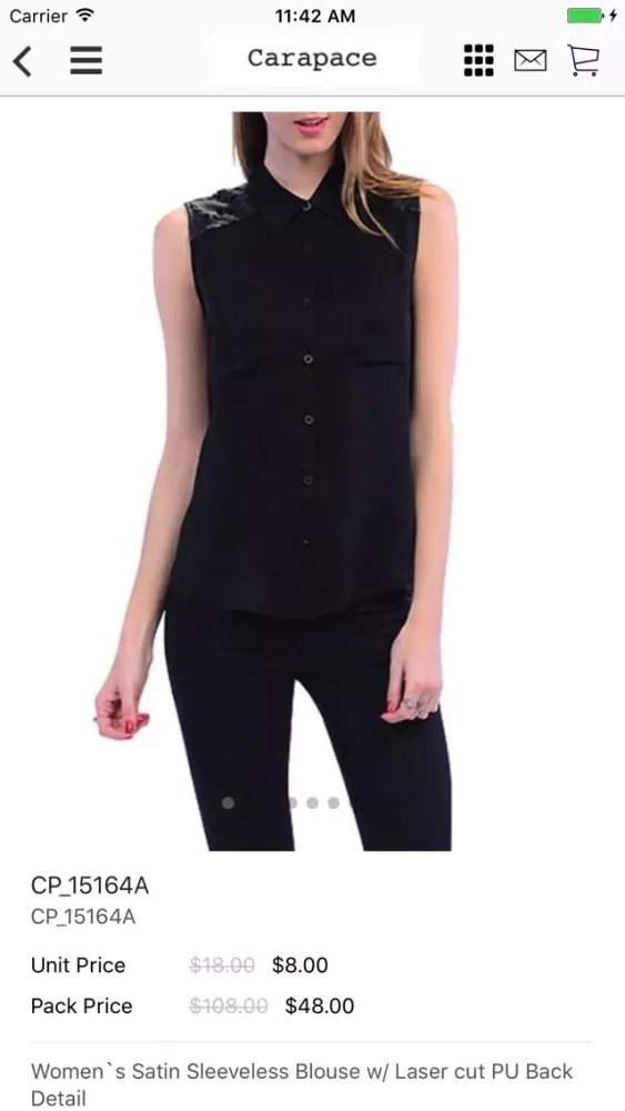 ภาพหน้าจอของ CARAPACE : Wholesale Clothing