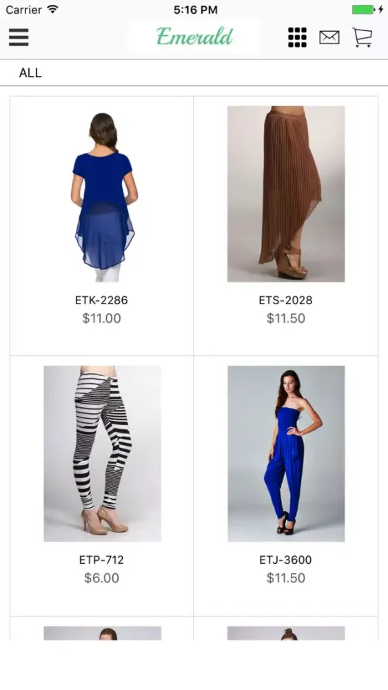Zrzuty ekranu Emerald - Wholesale Clothing