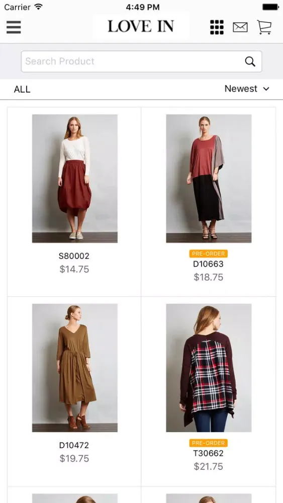 Tangkapan skrin LOVE IN - Wholesale Clothing