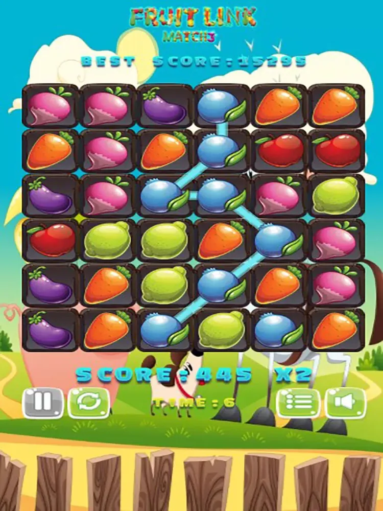 Ảnh chụp màn hình của Fruits Link is a match-3 puzzle game iPad 