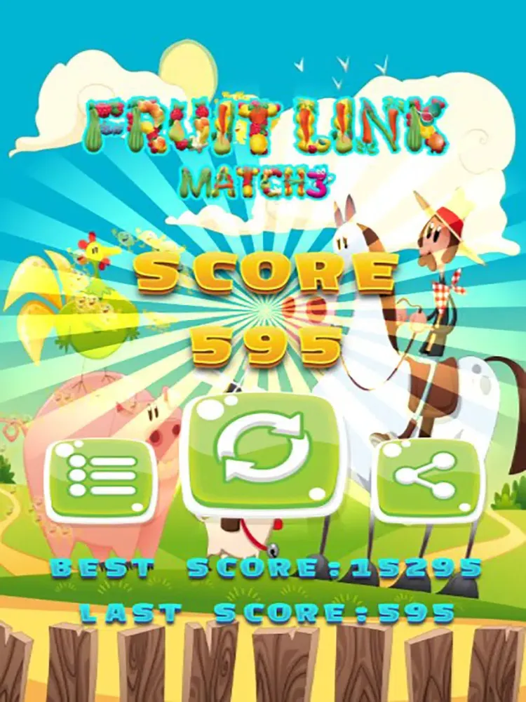 Ảnh chụp màn hình của Fruits Link is a match-3 puzzle game iPad 