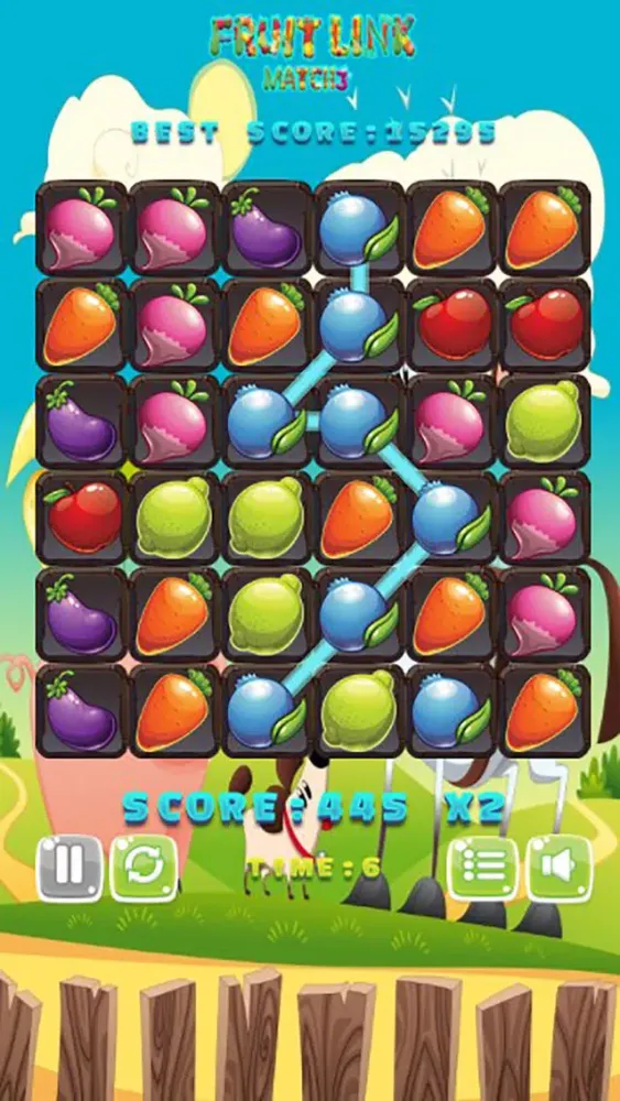 Ảnh chụp màn hình của Fruits Link is a match-3 puzzle game