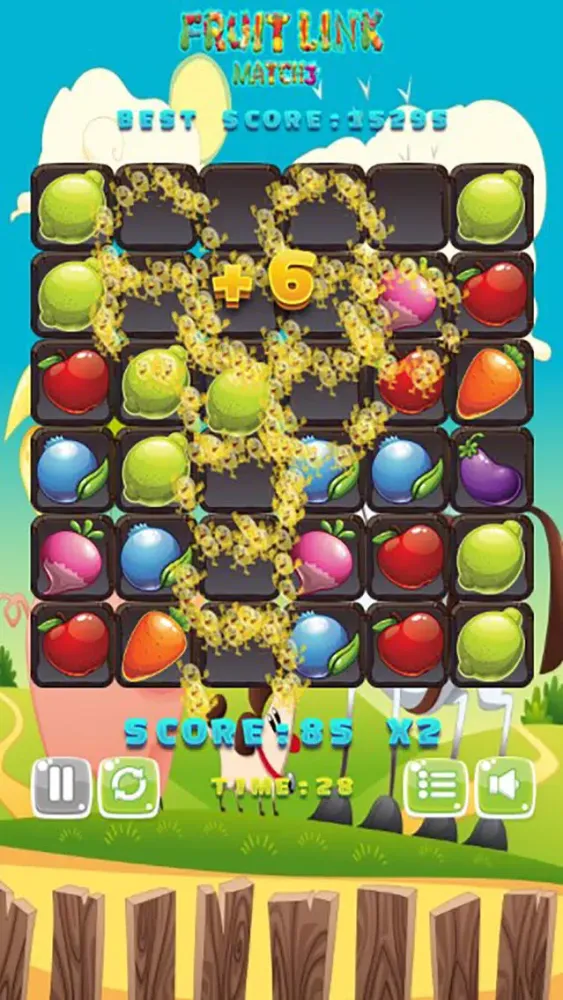Ảnh chụp màn hình của Fruits Link is a match-3 puzzle game