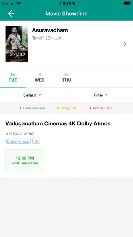Tangkapan layar Vaduganathan Cinemas