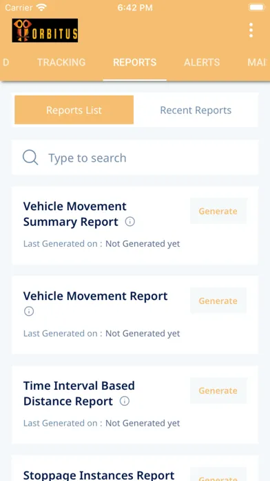 Orbitus Telematics Ekran Görüntüleri