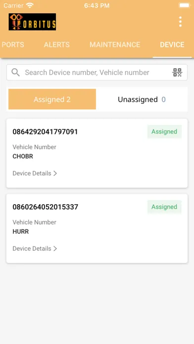 Orbitus Telematics Ekran Görüntüleri