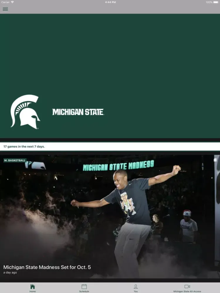 Ảnh chụp màn hình của Michigan State Spartans iPad 