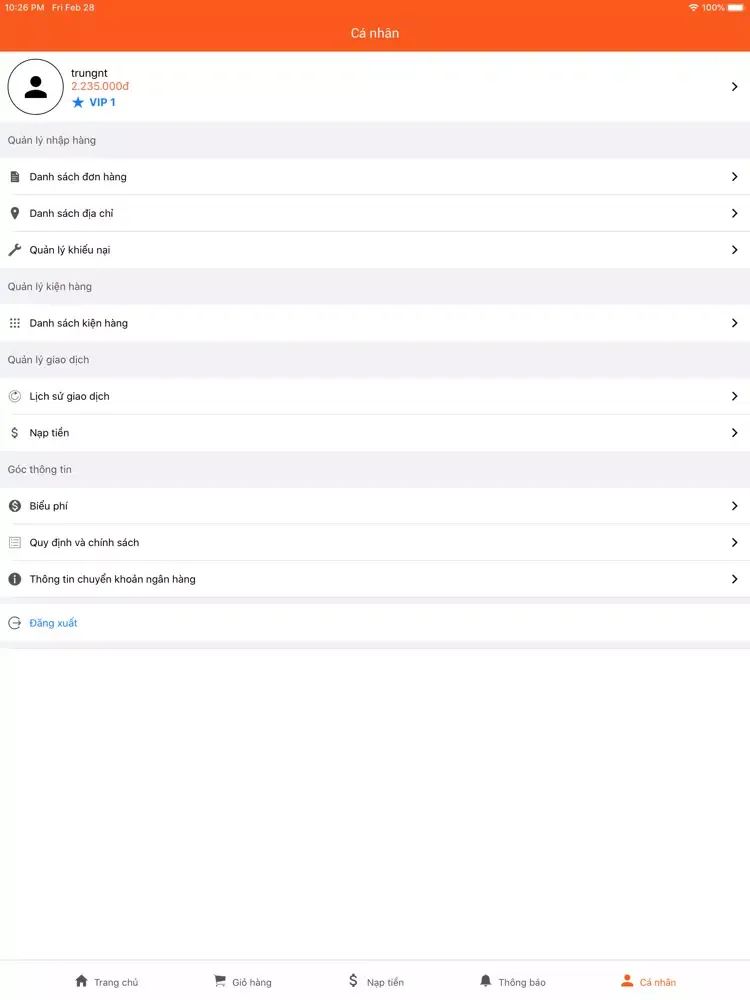 Tangkapan layar Trung Tau iPad 