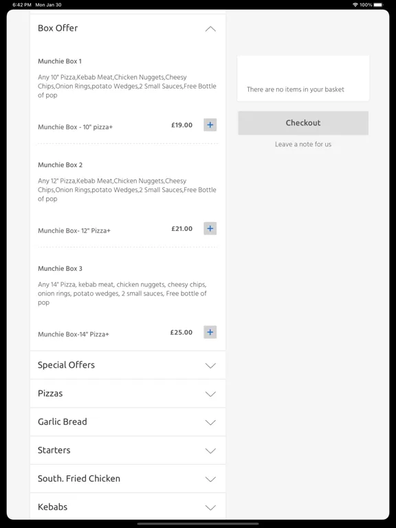 Zrzuty ekranu Star Pizza, Consett iPad 