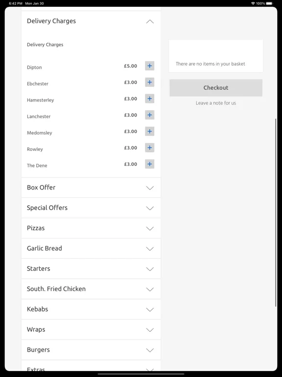 Zrzuty ekranu Star Pizza, Consett iPad 