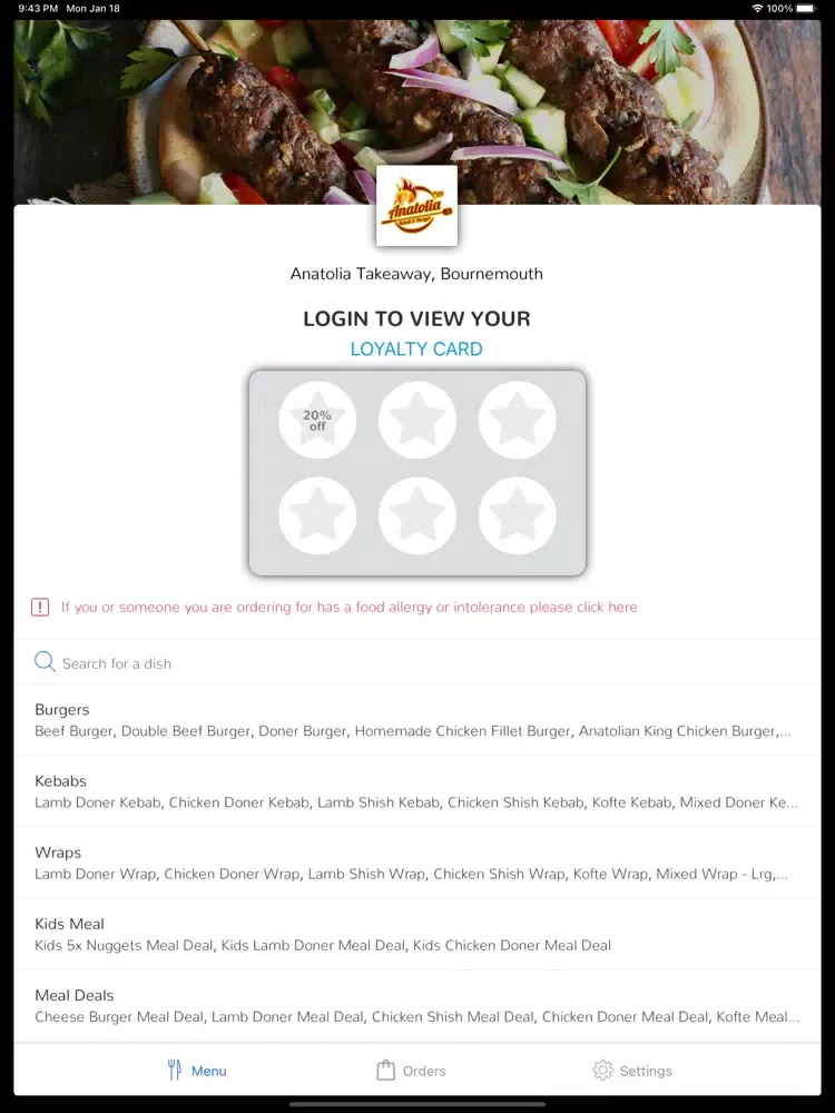 Capturas de pantalla de Anatolia Takeaway, Bournemouth iPad 