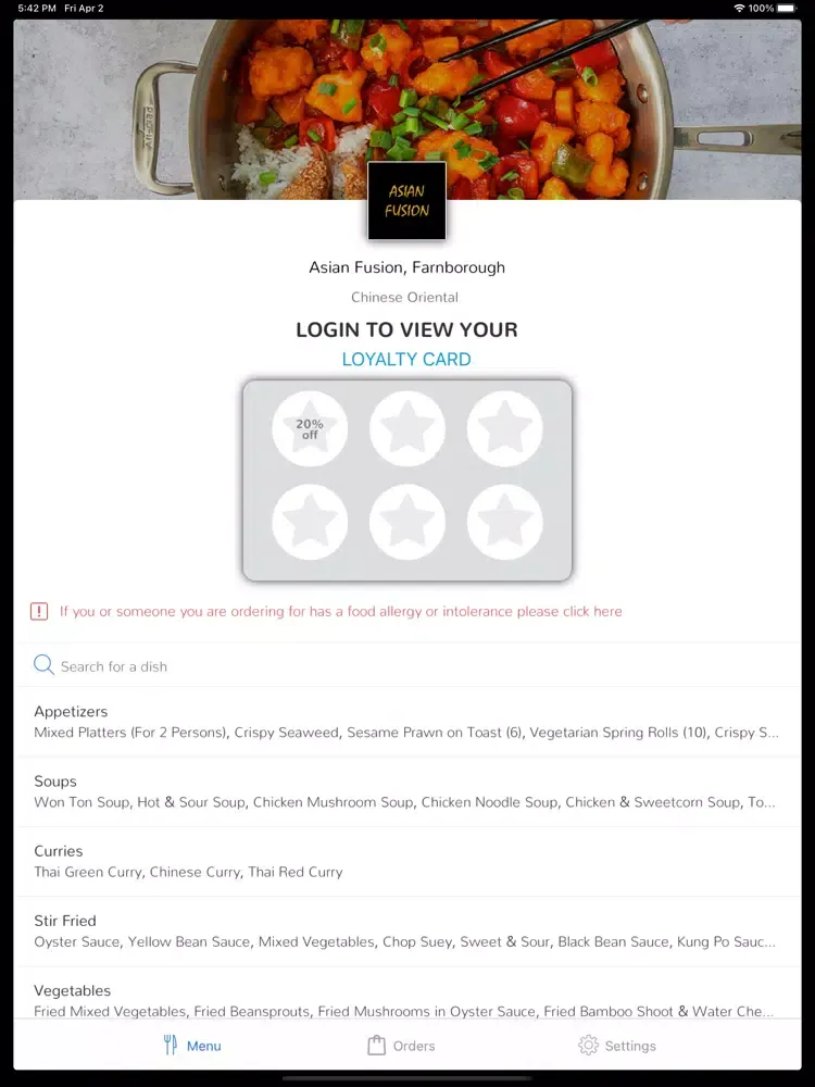 Asian Fusion, Farnborough iPad  Screenshots