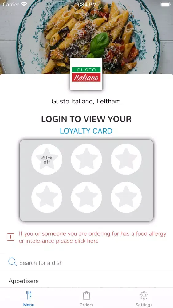Capturas de tela do Gusto Italiano, Feltham