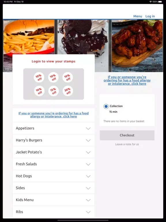 Harrys American Diner North iPad 應用截圖