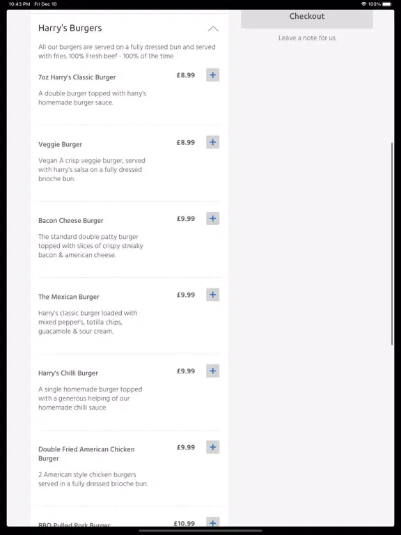 Harrys American Diner North iPad 應用截圖