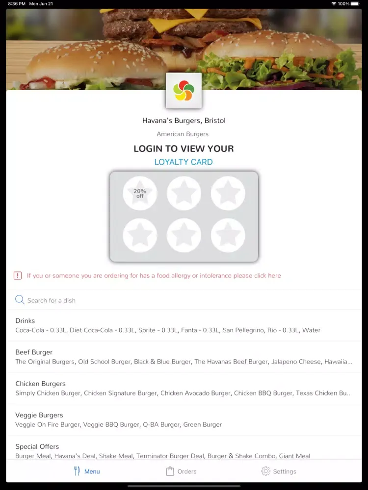 Capturas de tela do Havana's Burgers, Bristol iPad 