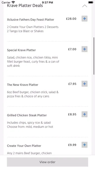 Tangkapan layar Krave Desserts, Bolton