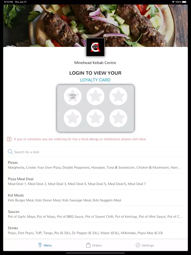 Minehead Kebab Centre iPad  स्क्रीनशॉट