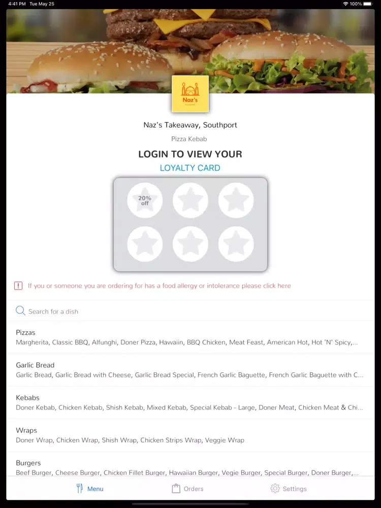 Naz's Takeaway, Southport iPad  Screenshots