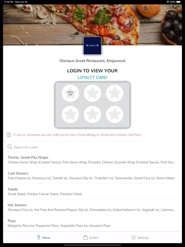 Olympus Greek Restaurant iPad 应用截图