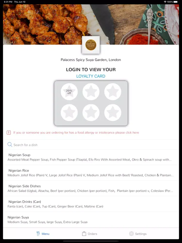 Ảnh chụp màn hình của Palacess Spicy Suya Garden iPad 