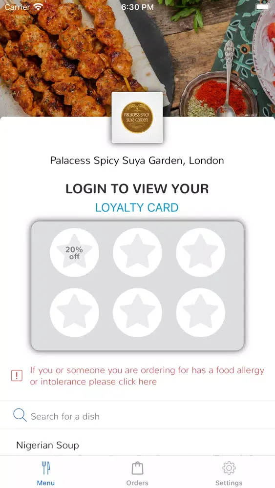 Ảnh chụp màn hình của Palacess Spicy Suya Garden