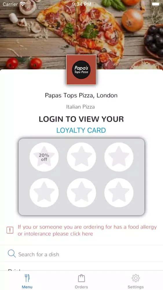 Capturas de tela do Papas Tops Pizza, London