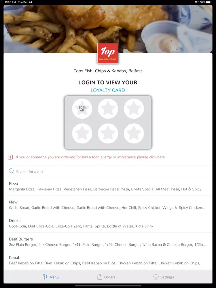 Tops Fish, Chips & Kebabs iPad  سکرین شاٹس