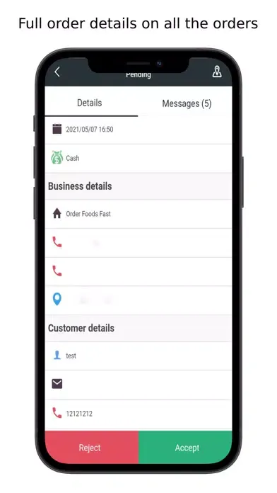 Zrzuty ekranu Business App Order Foods Fast