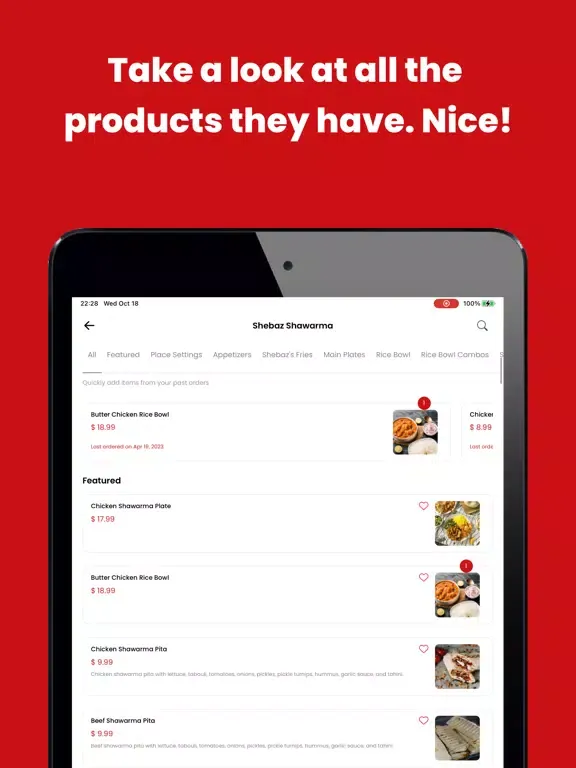 Order Foods Fast Ordering Pro iPad  स्क्रीनशॉट