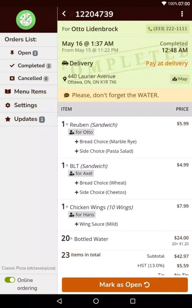 Order Manager Ekran Görüntüleri