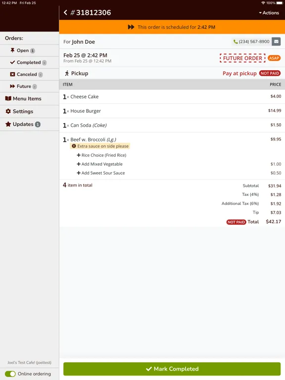 Скриншоты Online Order Manager iPad 